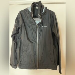 Columbia Charcoal Hooded Rain Jacket
